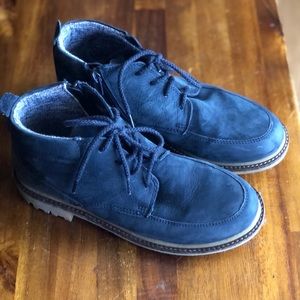 Suede hi-top Oxford boots